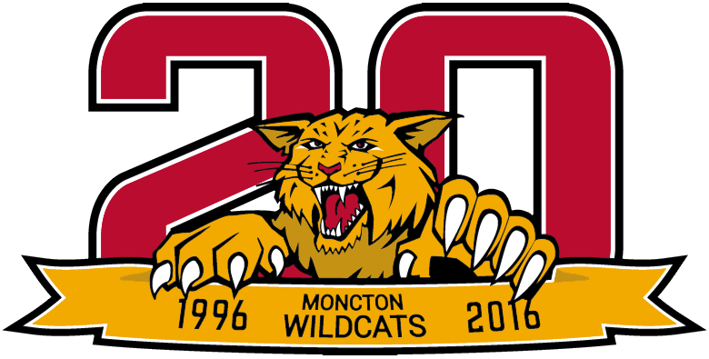 Moncton Wildcats 2016 Anniversary Logo iron on transfers for T-shirts